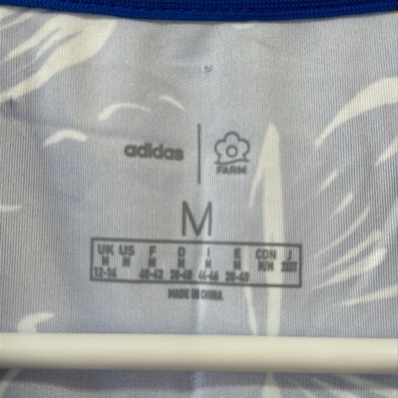 adidas x Farm Rio Butterfly Print Mini Dress Blue Short Sleeves Size Medium - Picture 5 of 10